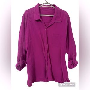 Pink/purple button down